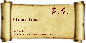 Piros Irma névjegykártya