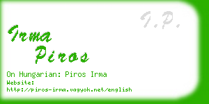 irma piros business card